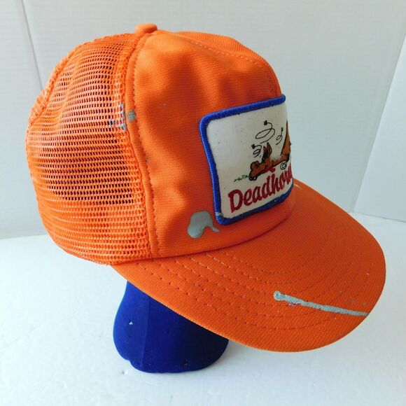 Deadhorse, Alaska Trucker Mesh Snapback Baseball Hat Cap Vintage 70s Orange USA - Picture 4 of 12